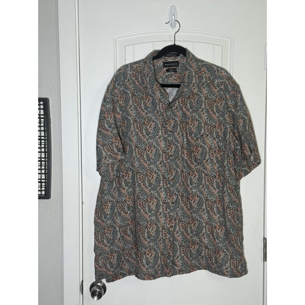 Paul Fredrick Men's 2XL Linen Short Sleeve Button Up Shirt